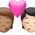 🧑🏽‍❤️‍💋‍🧑🏻 kiss: person, person, medium skin tone, light skin tone display on Apple